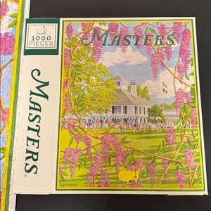 Masters 1000-Piece Puzzle - Vibrant Green and Purple, 2025 24”x30”. Gently used.